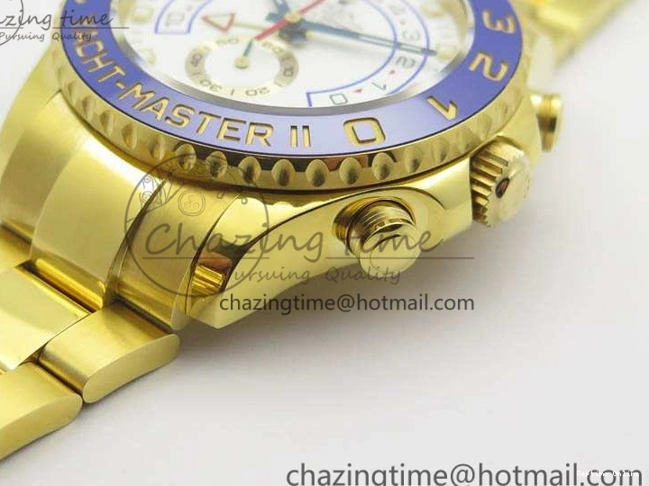 0228 YachtMaster II 116688 YG JF 1:1 Best Edition White Dial Blue Ceramic Bezel On YG Bracelet A Cozy 3577